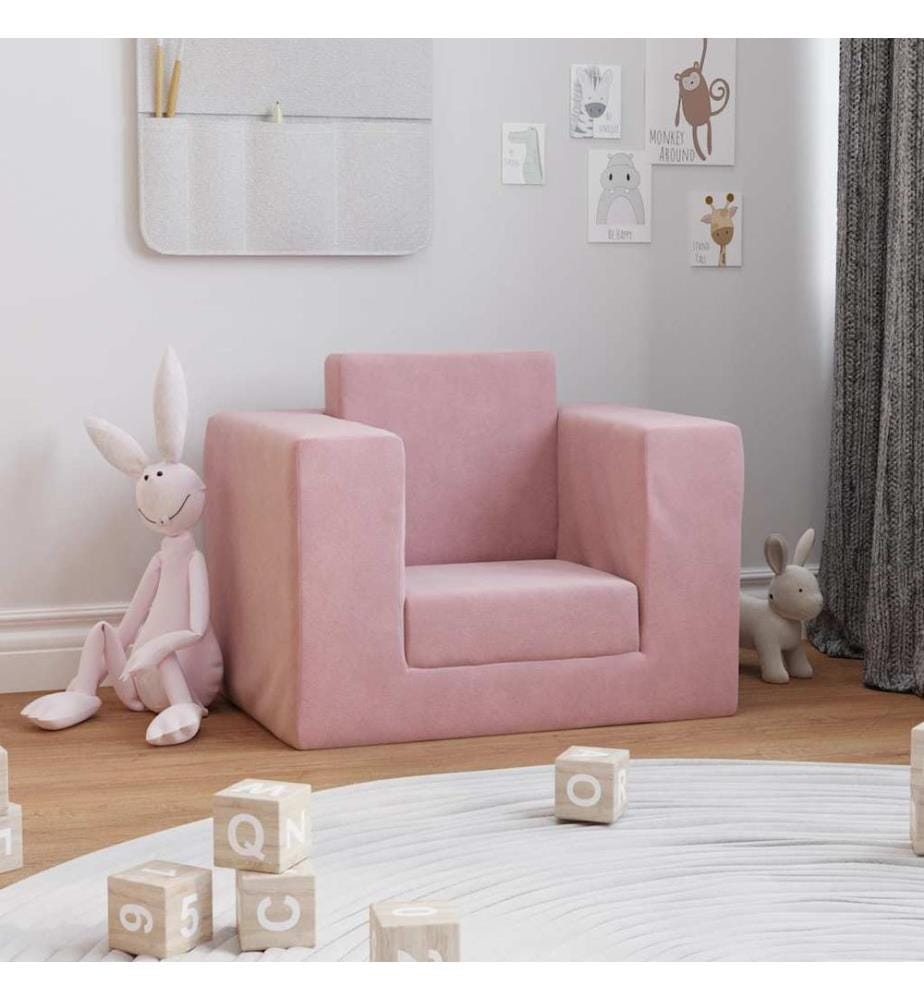 Schlafsofa für Kinder Rosa Weicher Plüsch