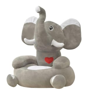 Plüsch-Kindersessel Elefant Grau