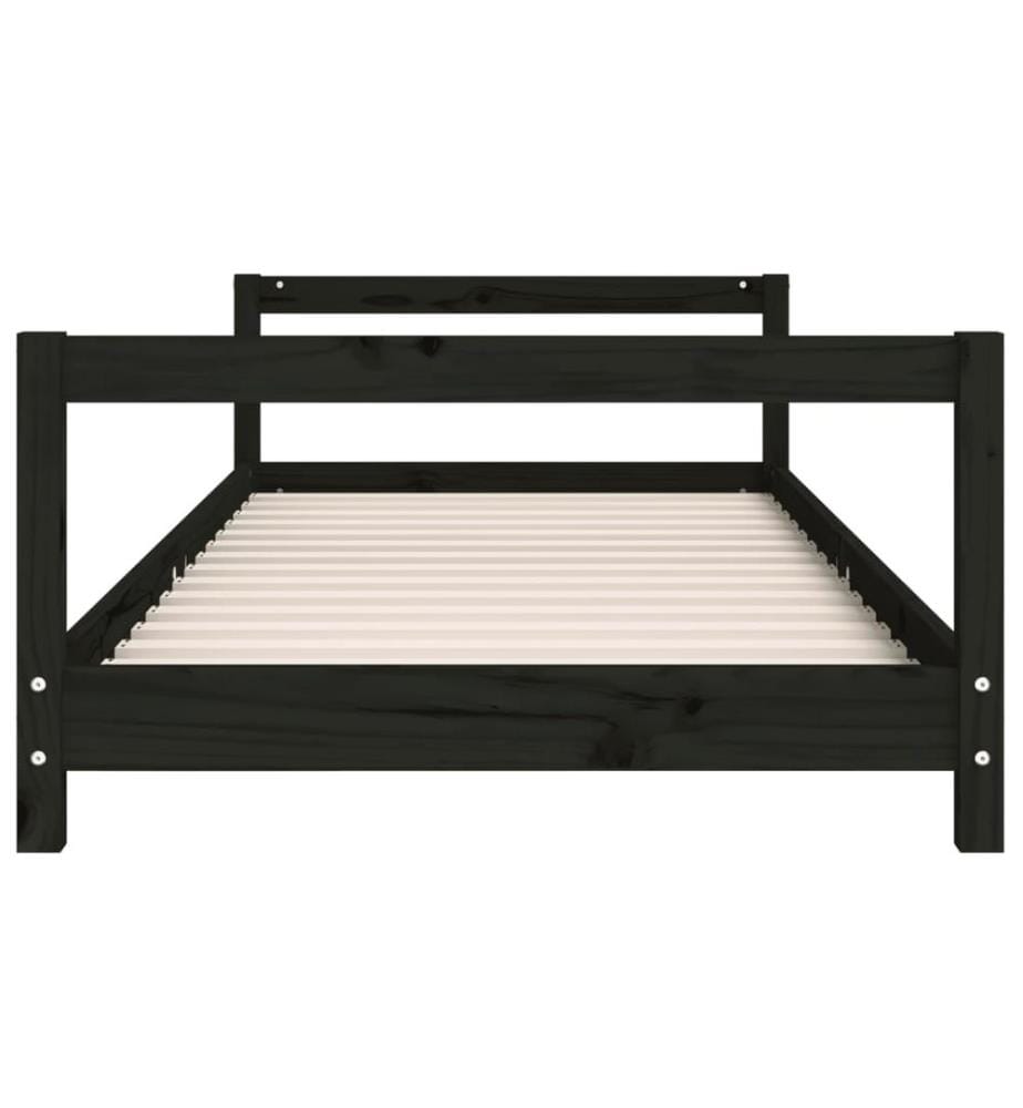 Kinderbett Schwarz 90x190 cm Massivholz Kiefer