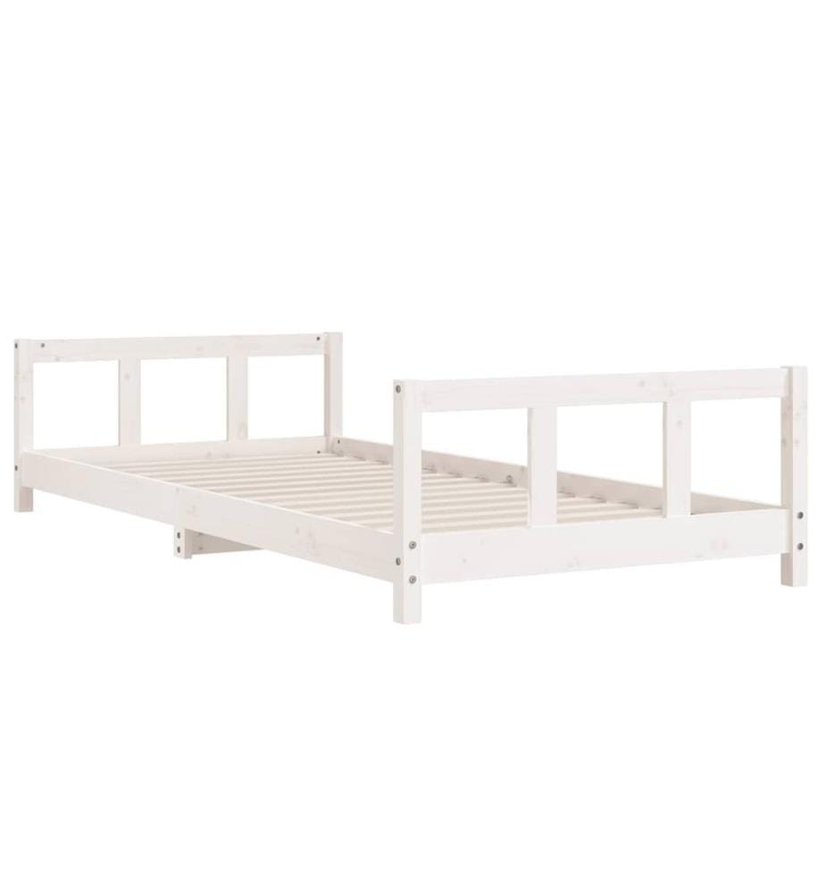 Kinderbett Weiss 90x200 cm Massivholz Kiefer