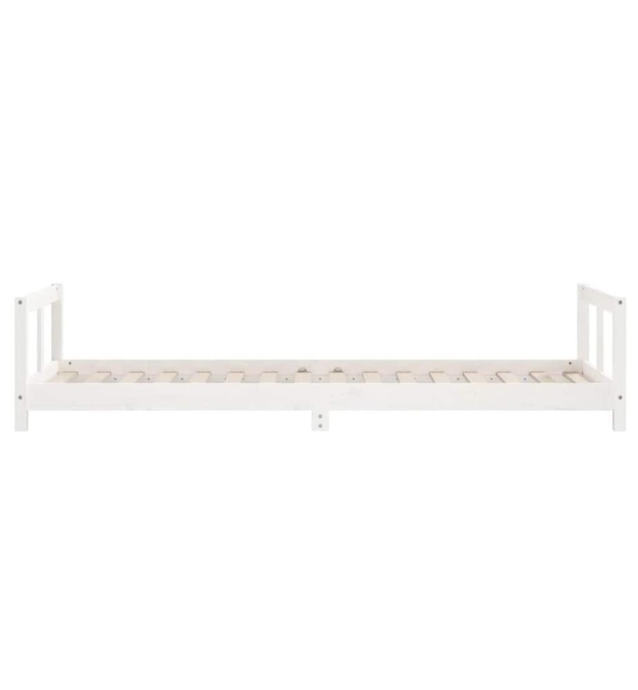 Kinderbett Weiss 90x200 cm Massivholz Kiefer