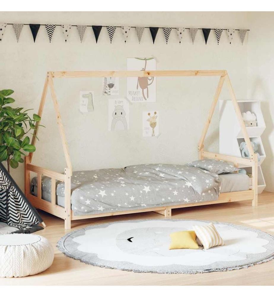 Kinderbett 90x200 cm Massivholz Kiefer