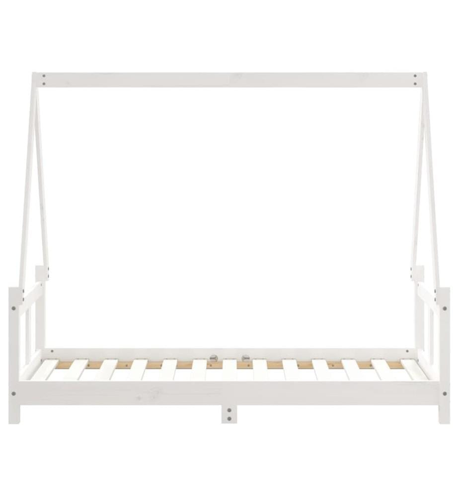Kinderbett Weiss 80x160 cm Massivholz Kiefer