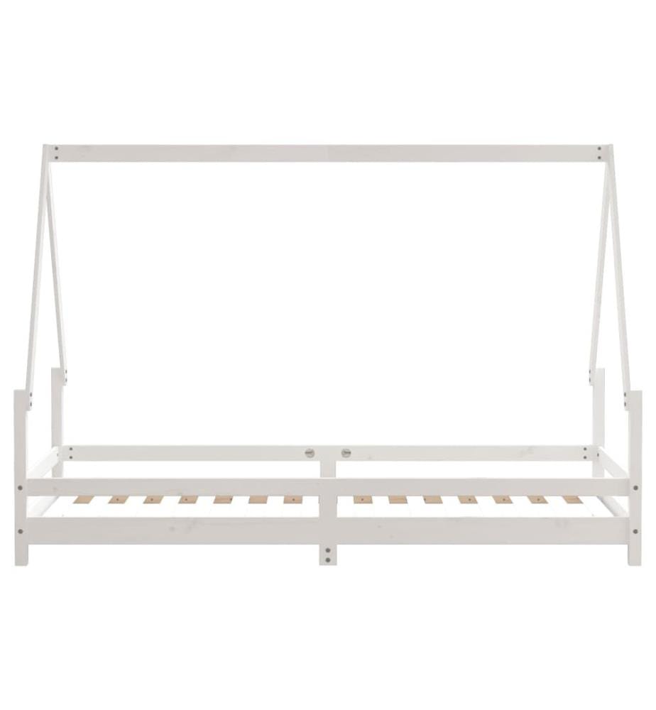 Kinderbett Weiss 80x200 cm Massivholz Kiefer