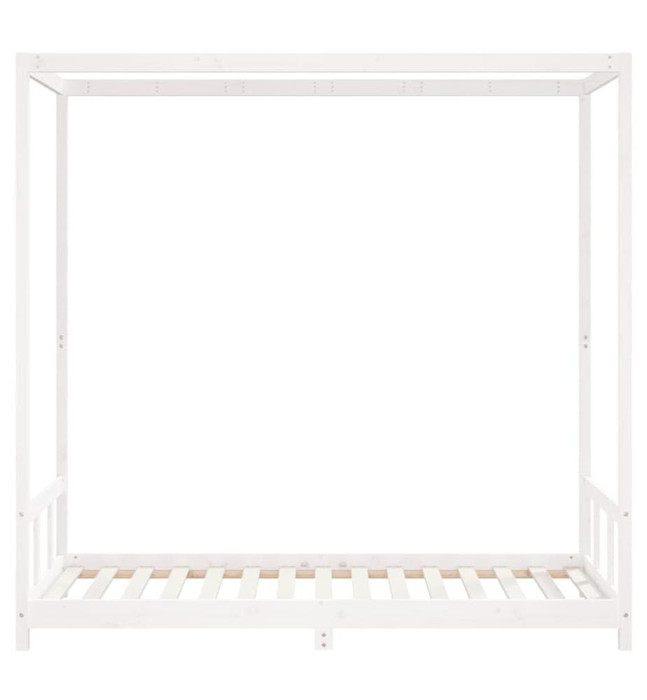 Kinderbett Weiss 90x190 cm Massivholz Kiefer