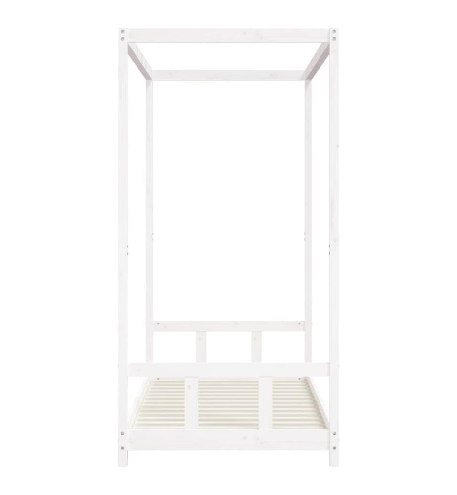 Kinderbett Weiss 90x190 cm Massivholz Kiefer