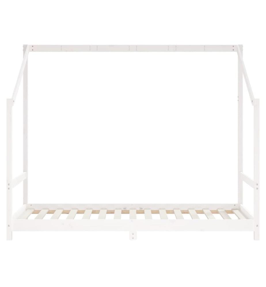 Kinderbett Weiss 90x190 cm Massivholz Kiefer