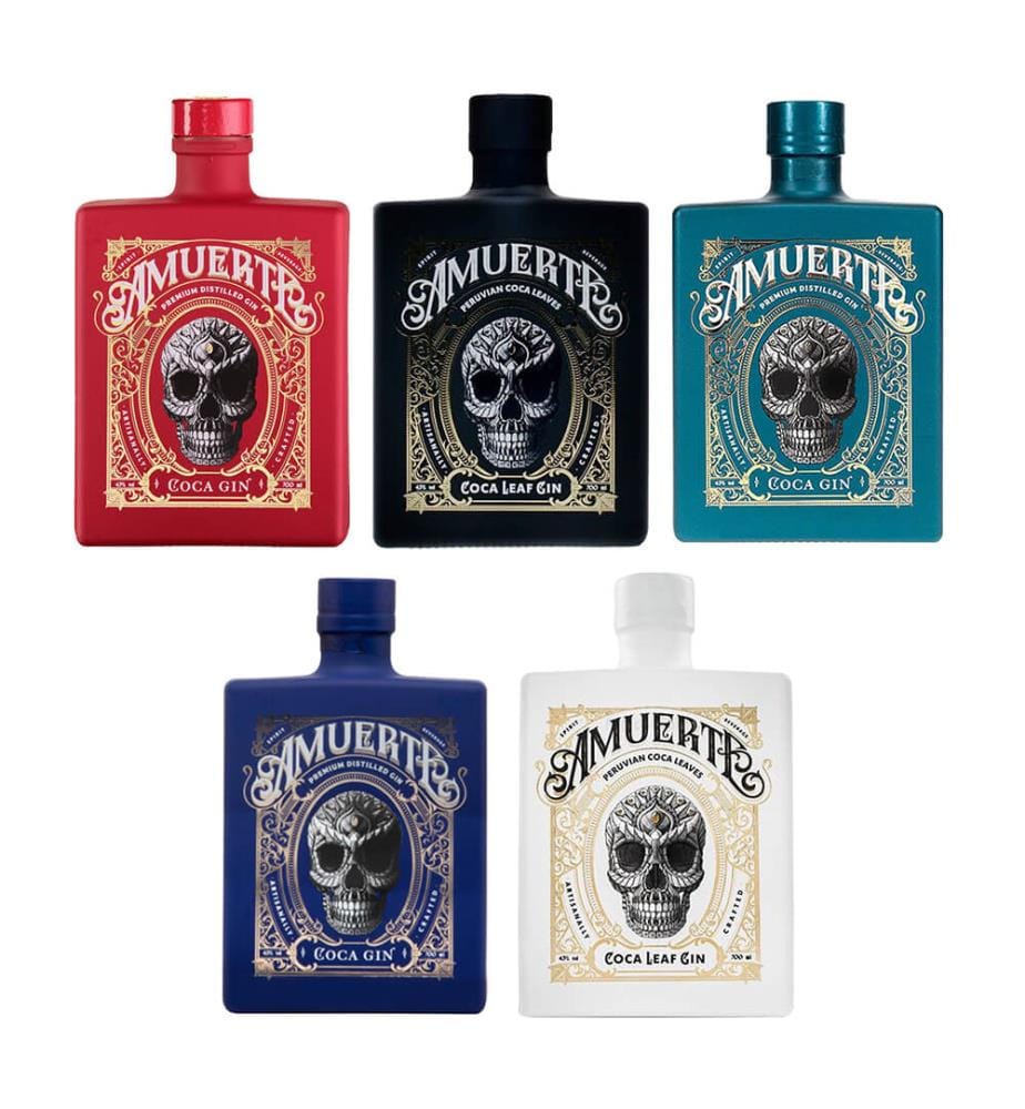 5x Gin Coca Leaf Amuerte - 70 cl