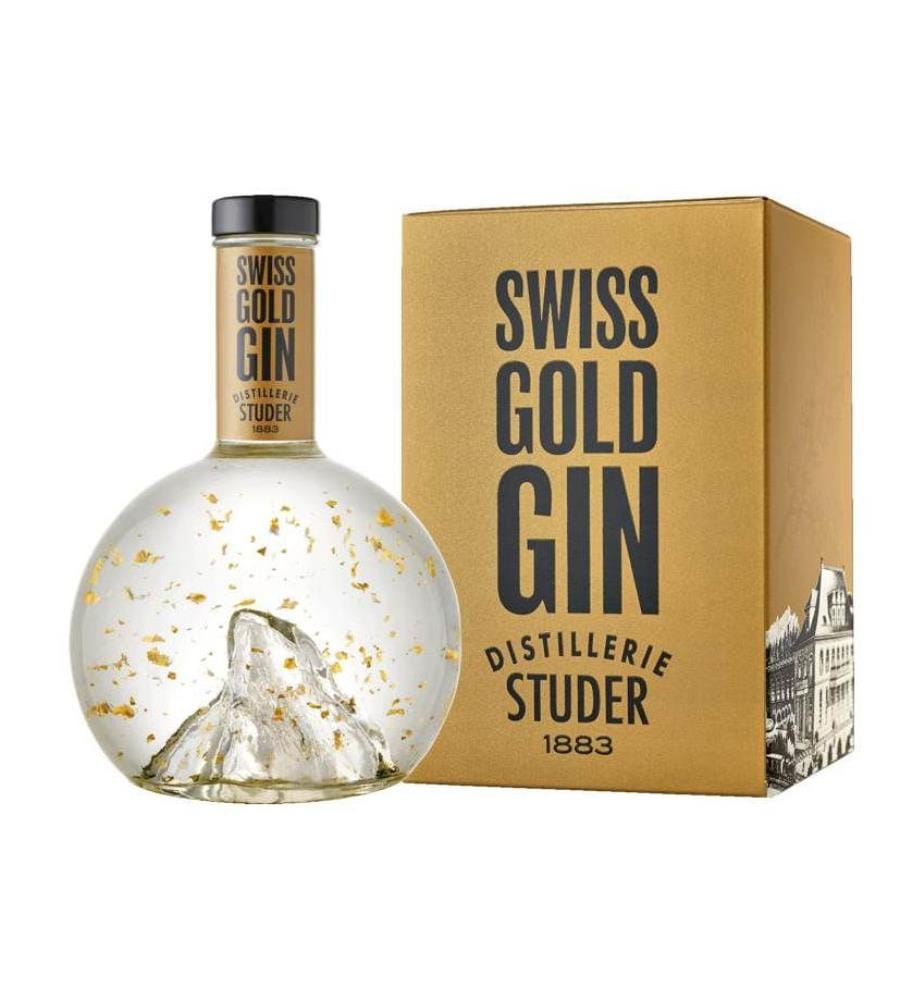 Studer Swiss Gold Gin mit Goldflocken 24 Karat + 6x 1724 Tonic Water - 1 x 70 cl + 6 x 20 cl