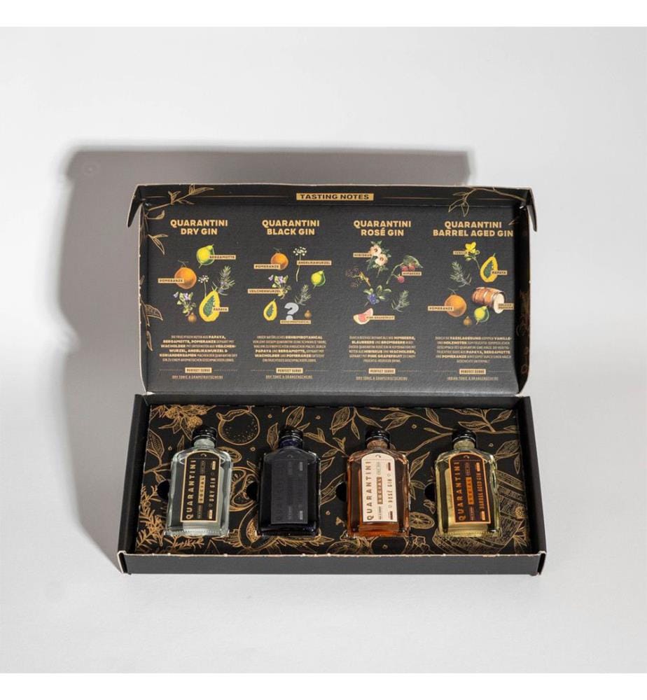 4x Quarantini Gin 4 Mixed Tasting Box - 5 cl