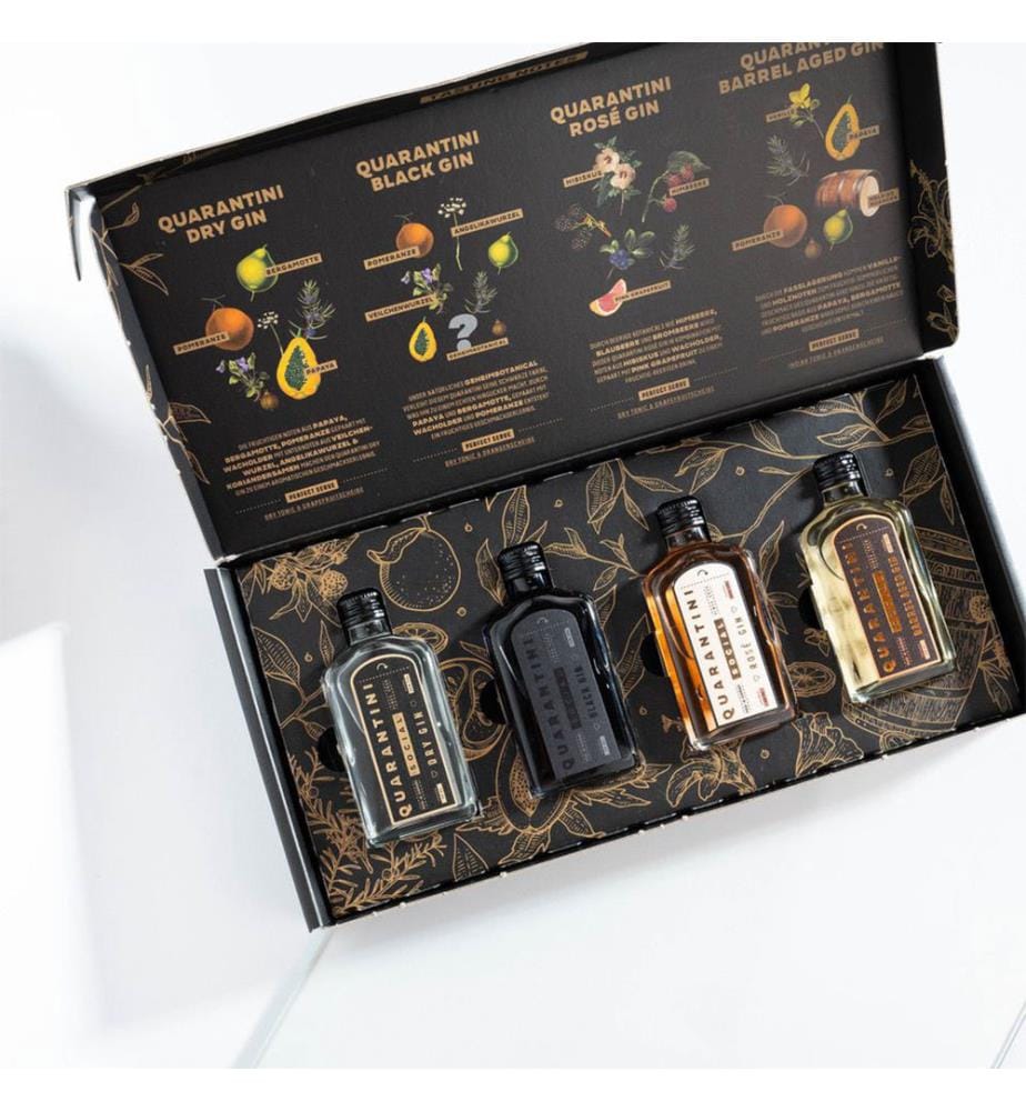 4x Quarantini Gin 4 Mixed Tasting Box - 5 cl