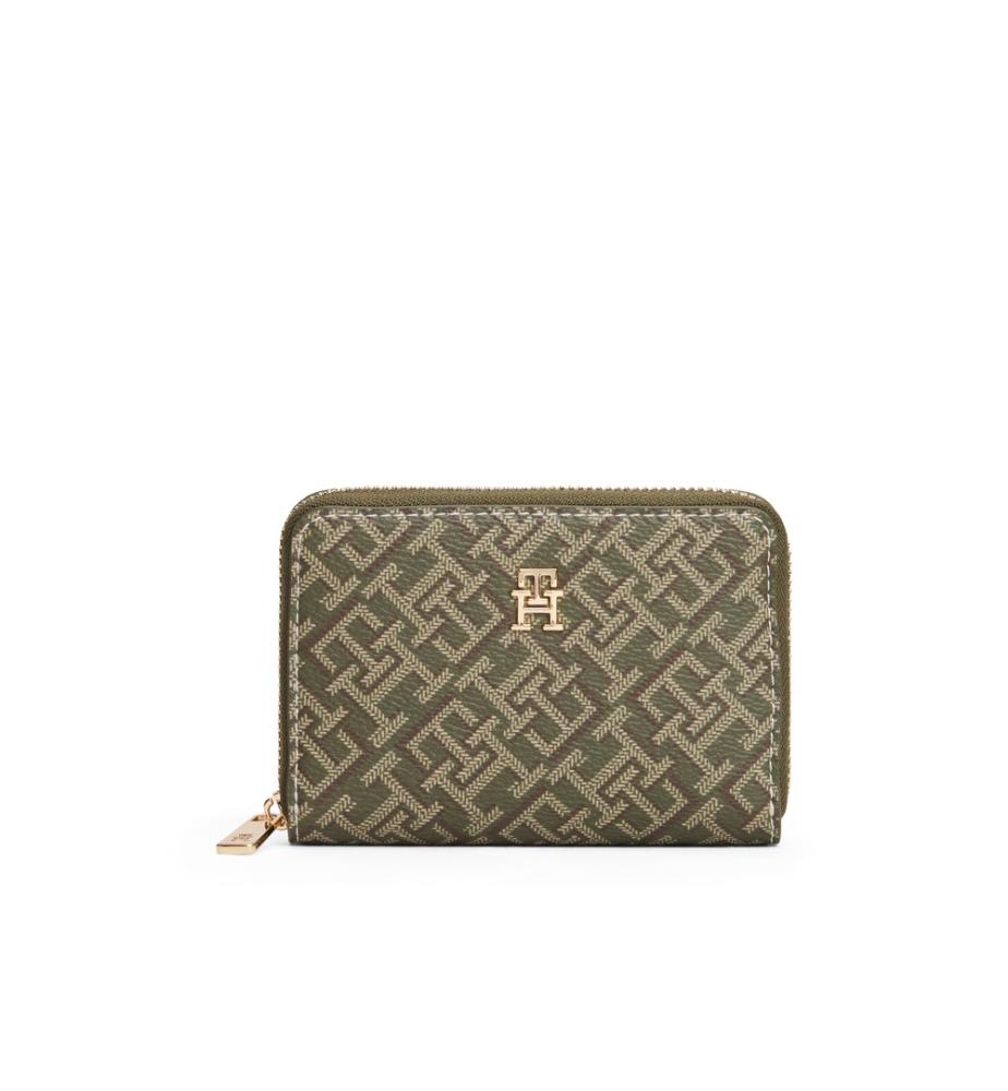 TH Monogram Brieftasche mit Reissverschluss - Kaki und Beige