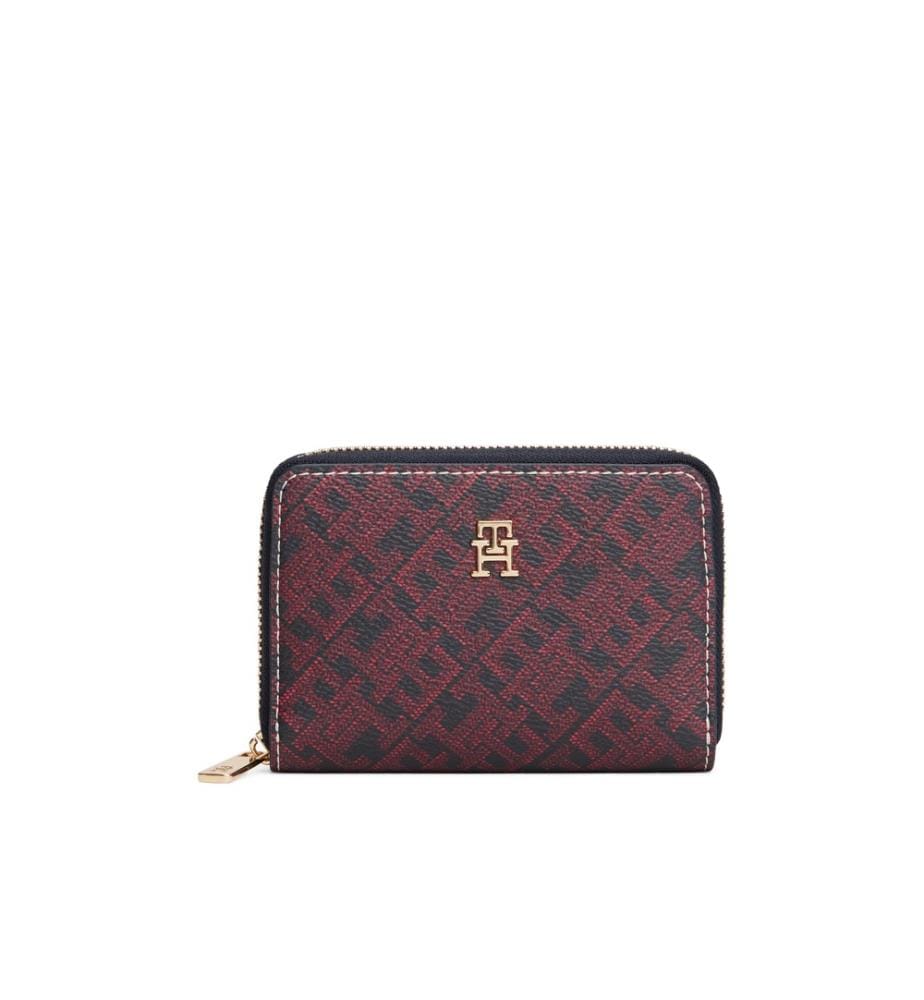 TH Monogram Brieftasche mit Reissverschluss - Rot und Marine