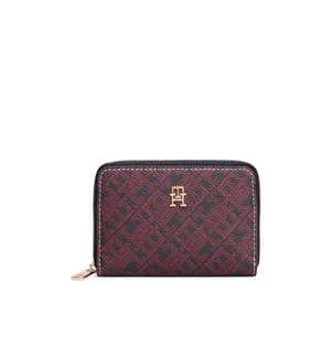 TH Monogram Brieftasche mit Reissverschluss - Rot und Marine