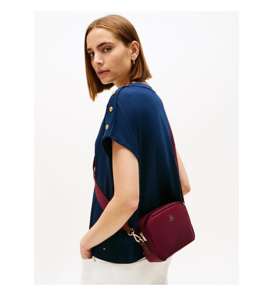 Borsa a tracolla in tela - Rosso