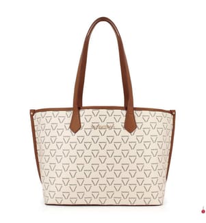 Sac Cabas Lady Re - Crème et Brun