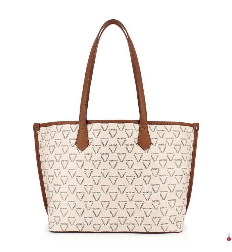 Sac Cabas Lady Re - Crème et Brun