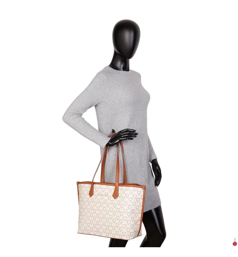Sac Cabas Lady Re - Crème et Brun