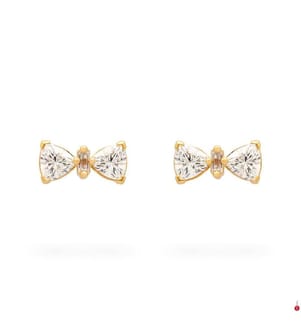 Orecchini con fiocco scintillante - Metallo oro