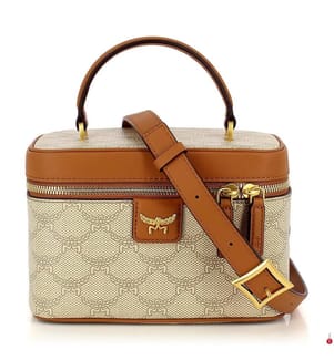 Borsa da toilette - Beige e cognac