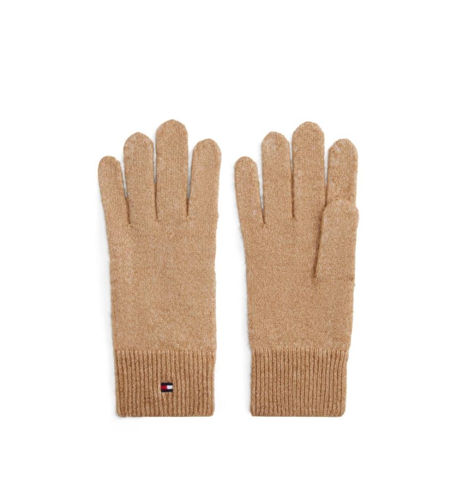 Gants doux en maille à drapeau Tommy Hilfiger - Beige