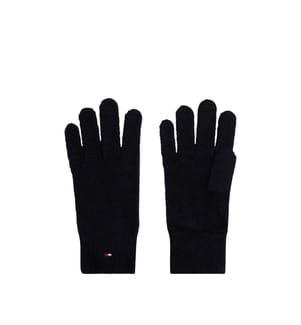 Gants doux en maille à drapeau Tommy Hilfiger - Noir