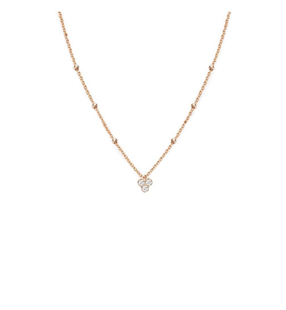 Collana con triplo cristallo - Oro rosa