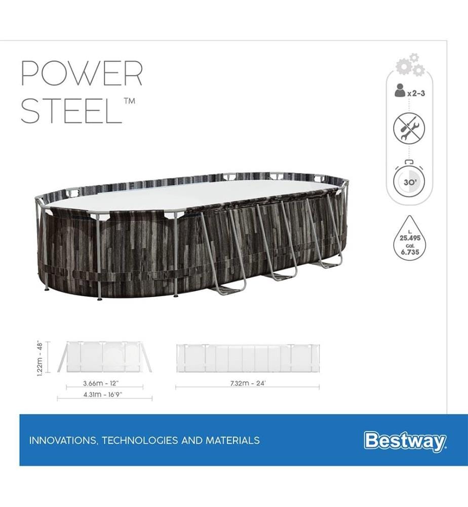 Piscina ovale Power Steel 732 x 366 x 122 cm