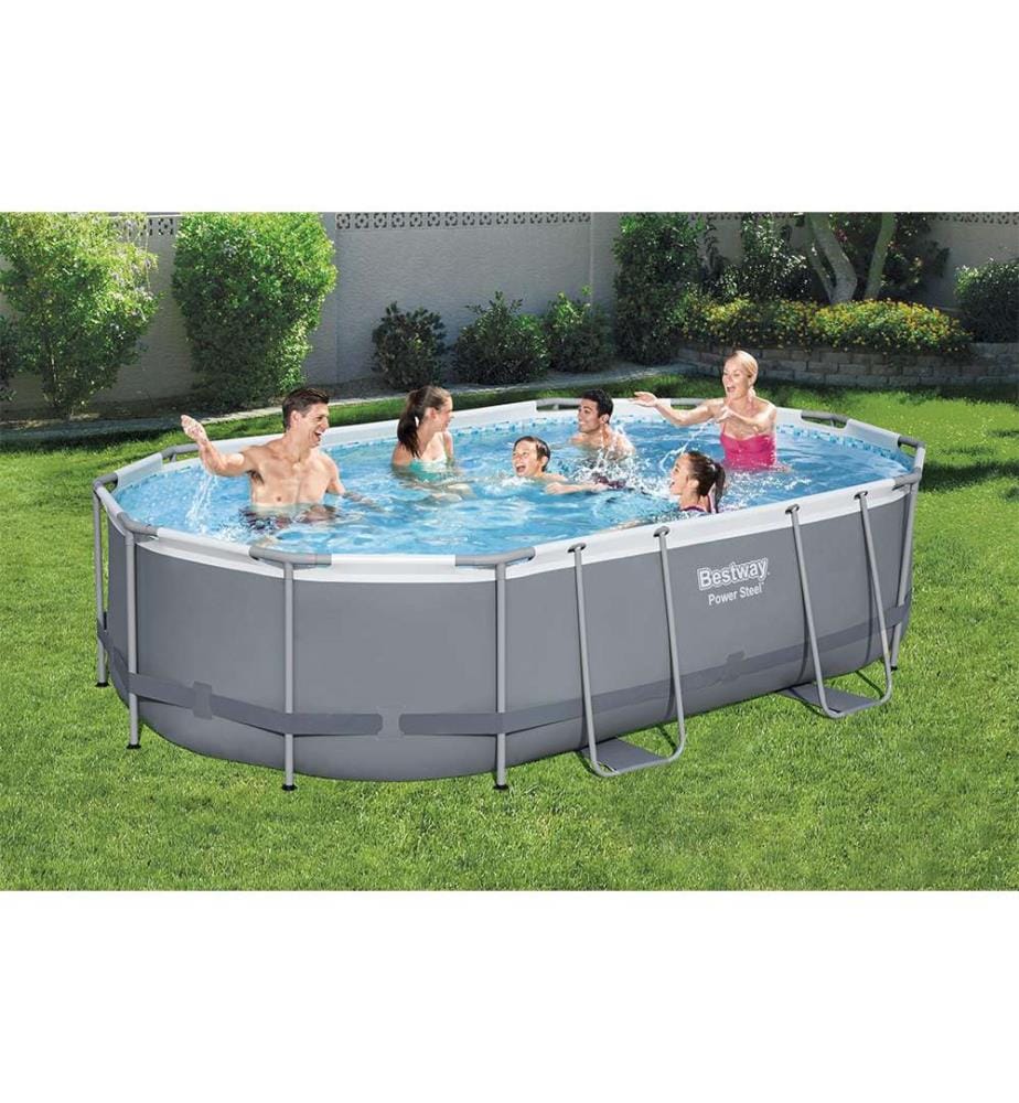 Pool Power Steel Frame 488 x 305 x 107 cm - Grau