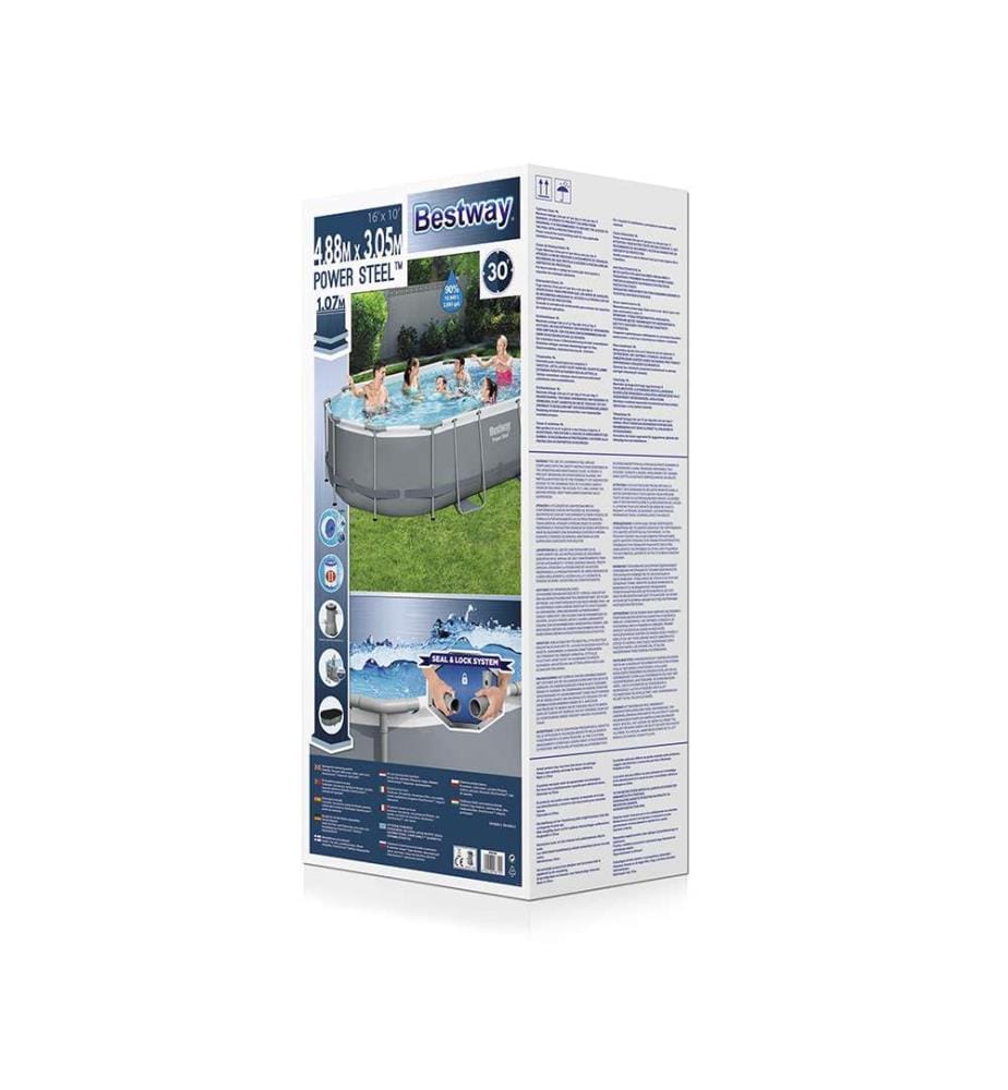Pool Power Steel Frame 488 x 305 x 107 cm - Grau