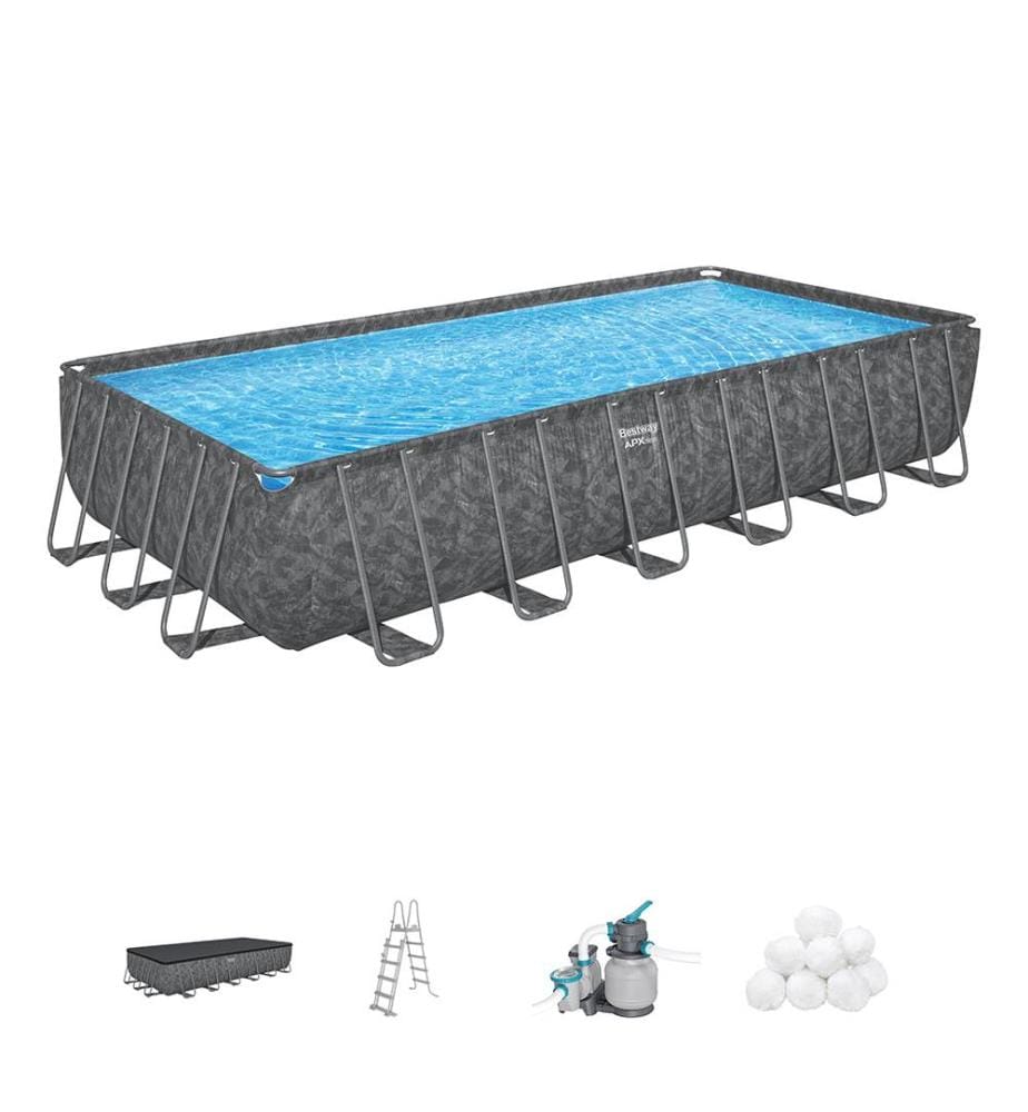 APX 365 Rectangular Pool Set 732x366x132cm - Anthrazit