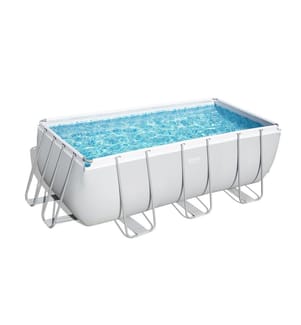 Set piscina rettangolare in acciaio Power 412 x 201 x 122 cm