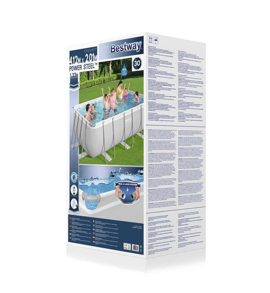 Power Steel Rectangular Pool Set 412 x 201 x 122 cm