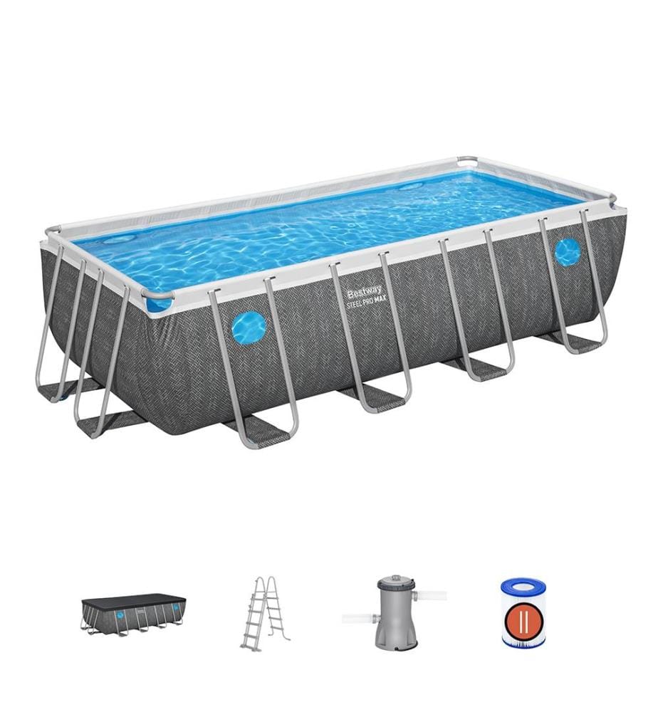Piscina rettangolare Steel Pro Max 488x244x122 cm - Grigio