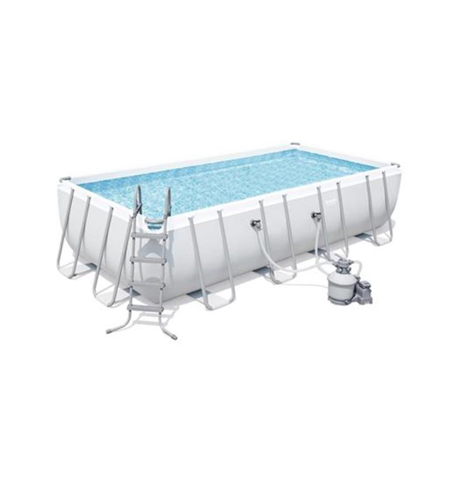 Rett. Piscina con struttura in acciaio Power 549 x 274 x 122, filtro a sabbia incluso