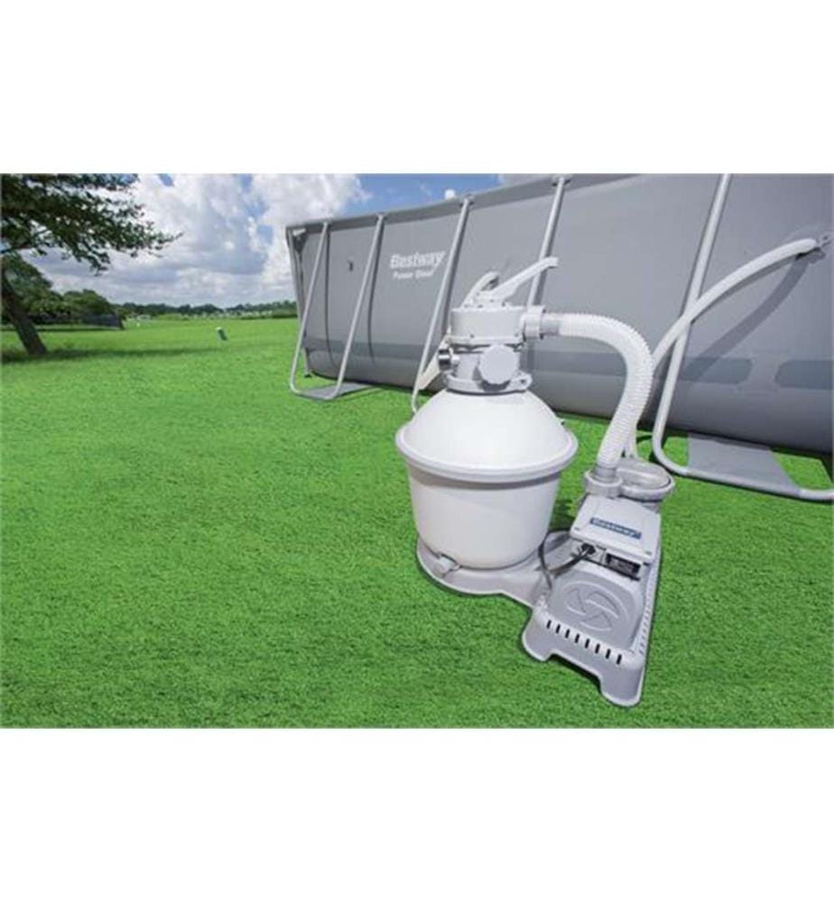 Rett. Piscina con struttura in acciaio Power 549 x 274 x 122, filtro a sabbia incluso