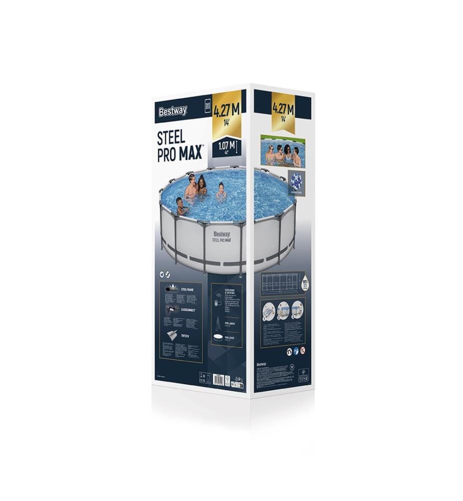 Swimmingpool Stahl Pro Max - Grau