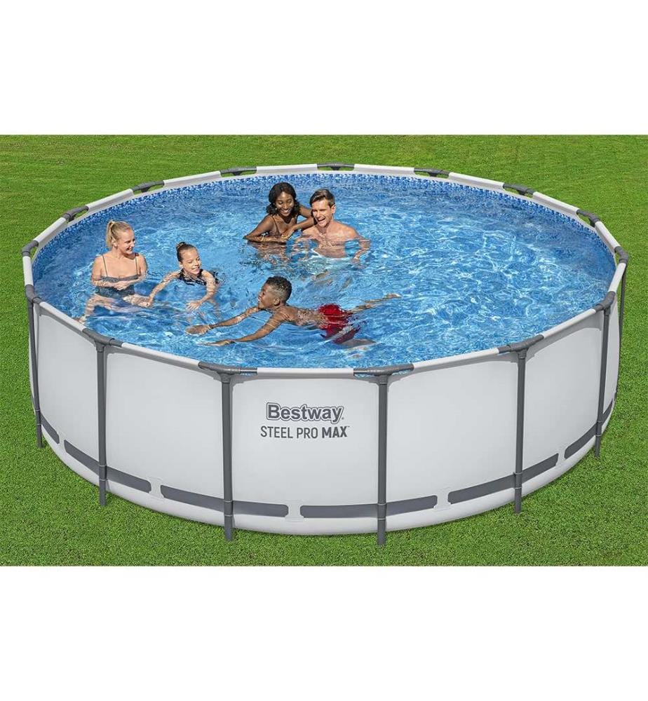 Stahlschwimmbecken Pro Steel Frame - Grau