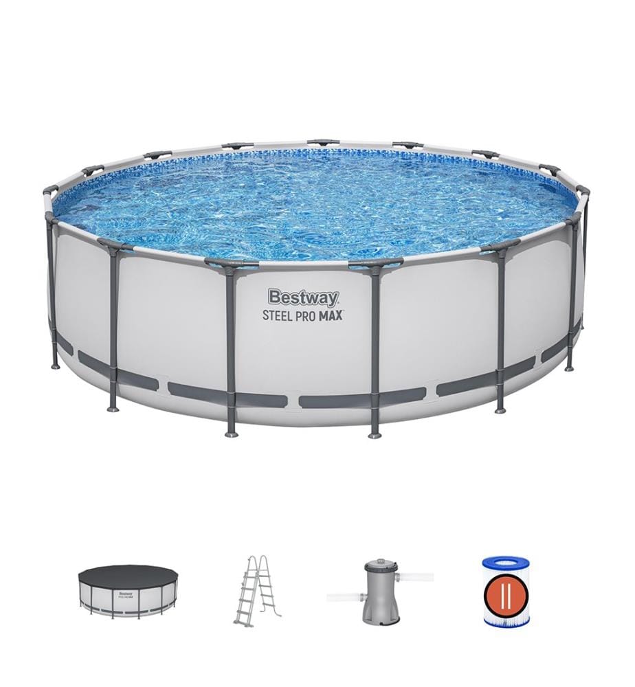 Stahlschwimmbecken Pro Steel Frame - Grau