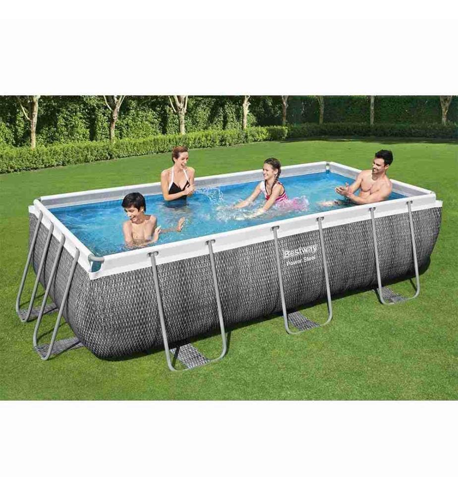 Rectangular Frame Pool Rattan 404 x 201 x 100 cm