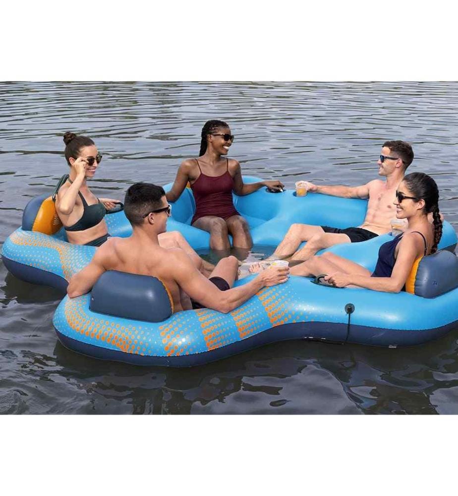 Isola per Piscina Hydro Force Day Drifter per 5 Persone 279 cm - Blu & Arancione
