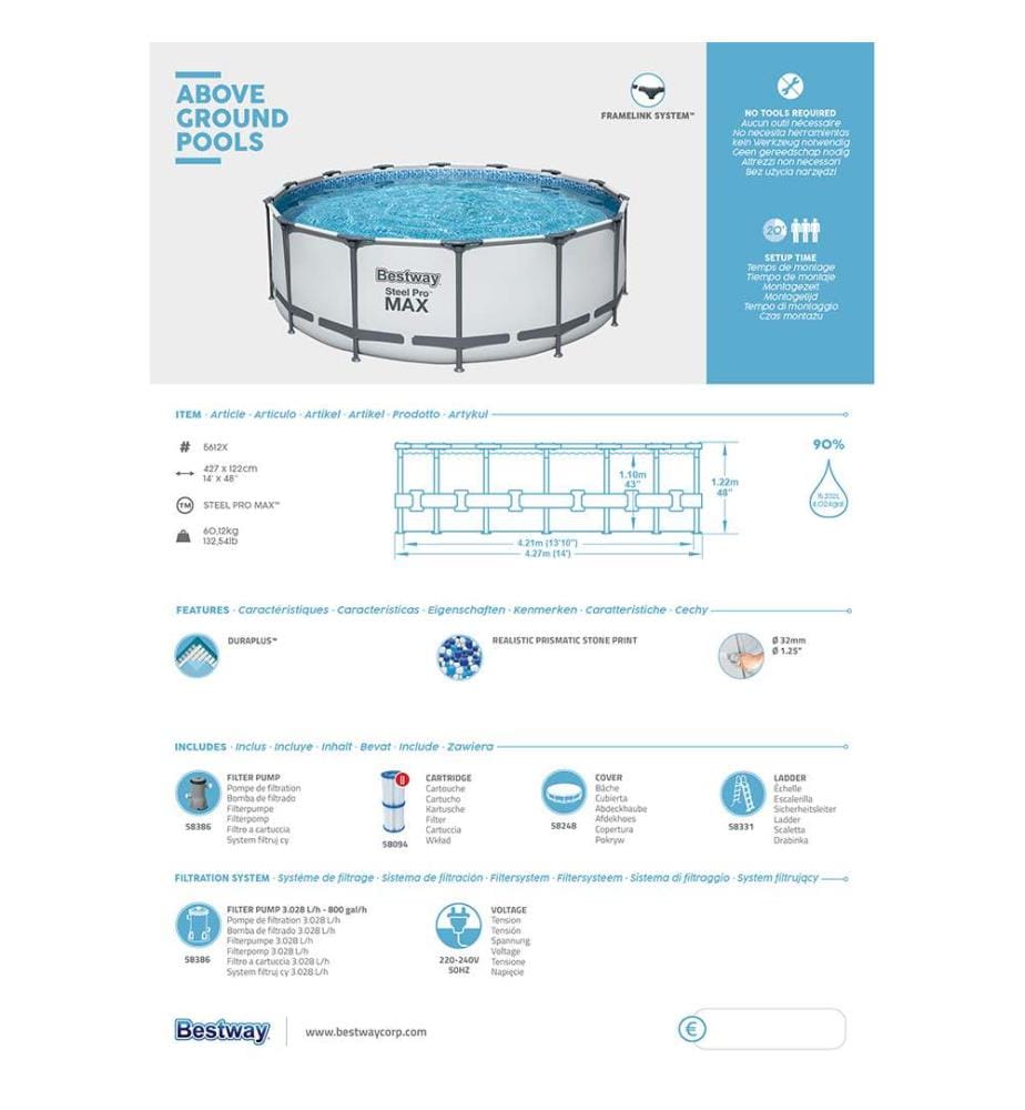 Piscine Steel Pro Max 427 x 122 cm