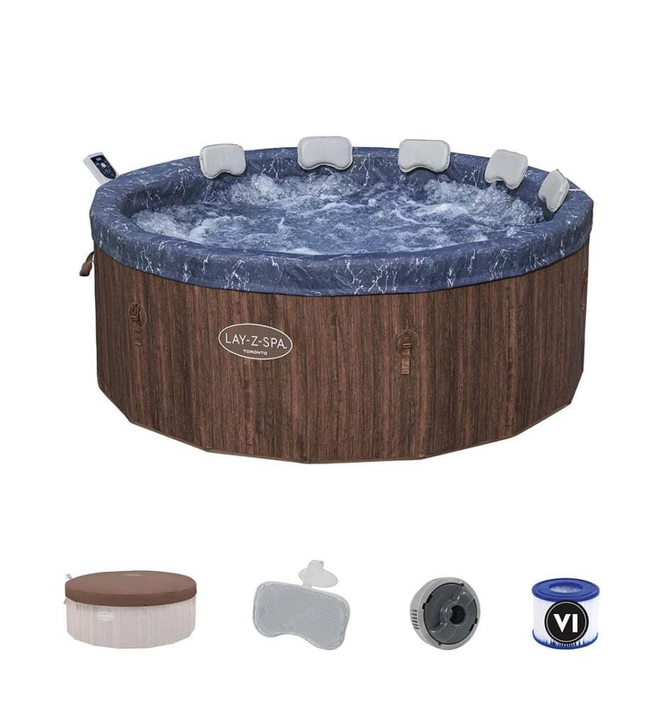 Vasca Idromassaggio Lay-Z-Toronto AirJet con Controllo via App, 7 Persone 190x70cm - Marrone