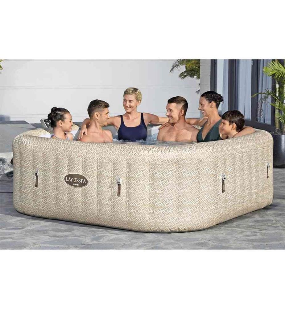 Vasca Idromassaggio Lay-Z-Spa Rome Air Jet con Controllo via App 201x201x71 cm - Beige