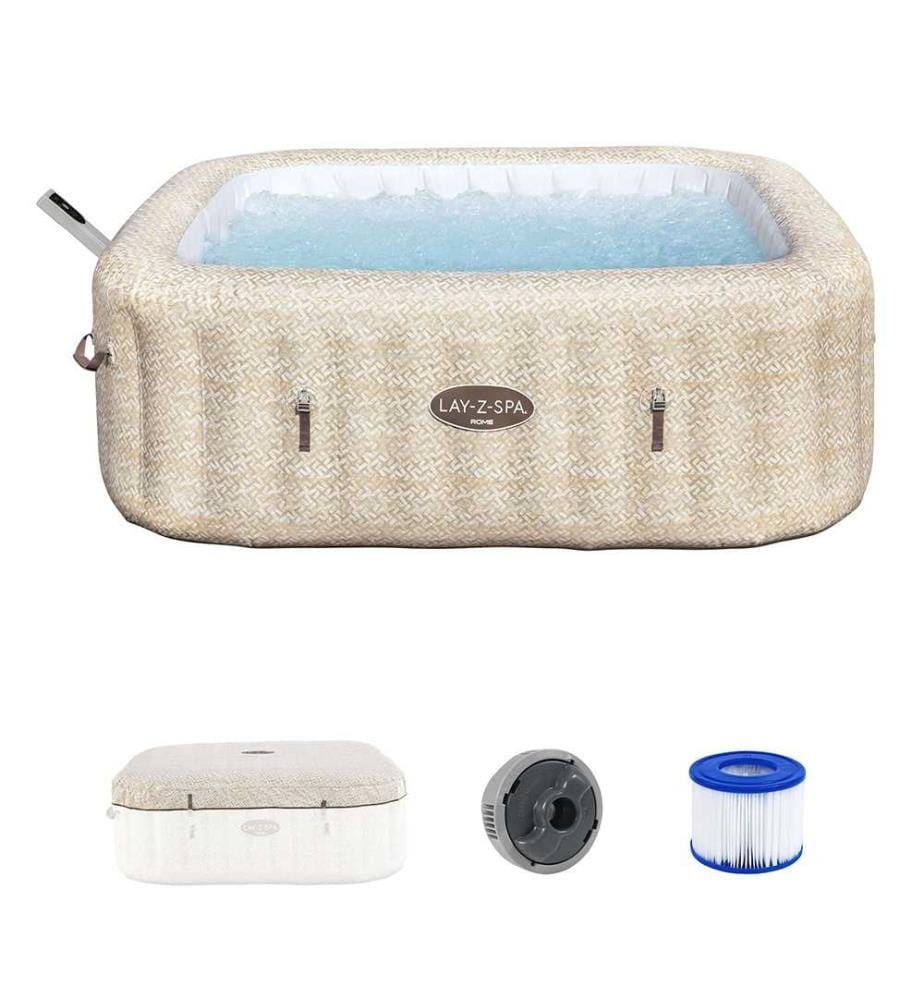 Vasca Idromassaggio Lay-Z-Spa Rome Air Jet con Controllo via App 201x201x71 cm - Beige