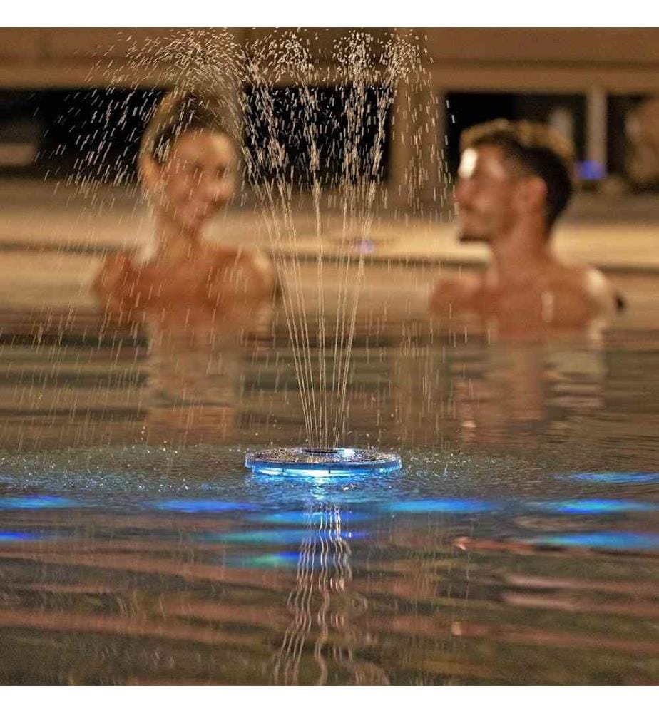 FloatBright Pool Fountain with Solar-Powered LED Light - Multicolor
