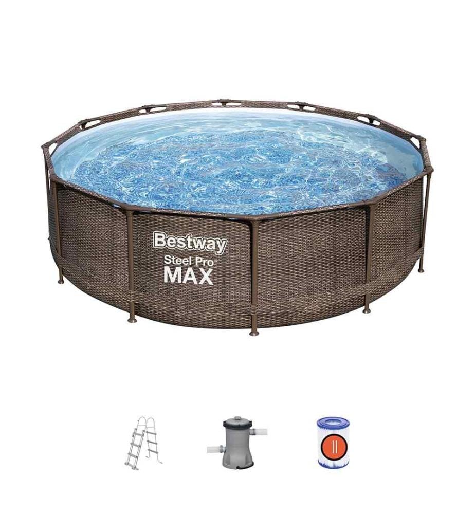 Pool Steel Pro Max Pool Set Deluxe Ø 366 x 100 cm - Braun