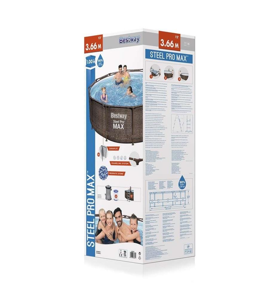 Pool Steel Pro Max Pool Set Deluxe Ø 366 x 100 cm - Braun