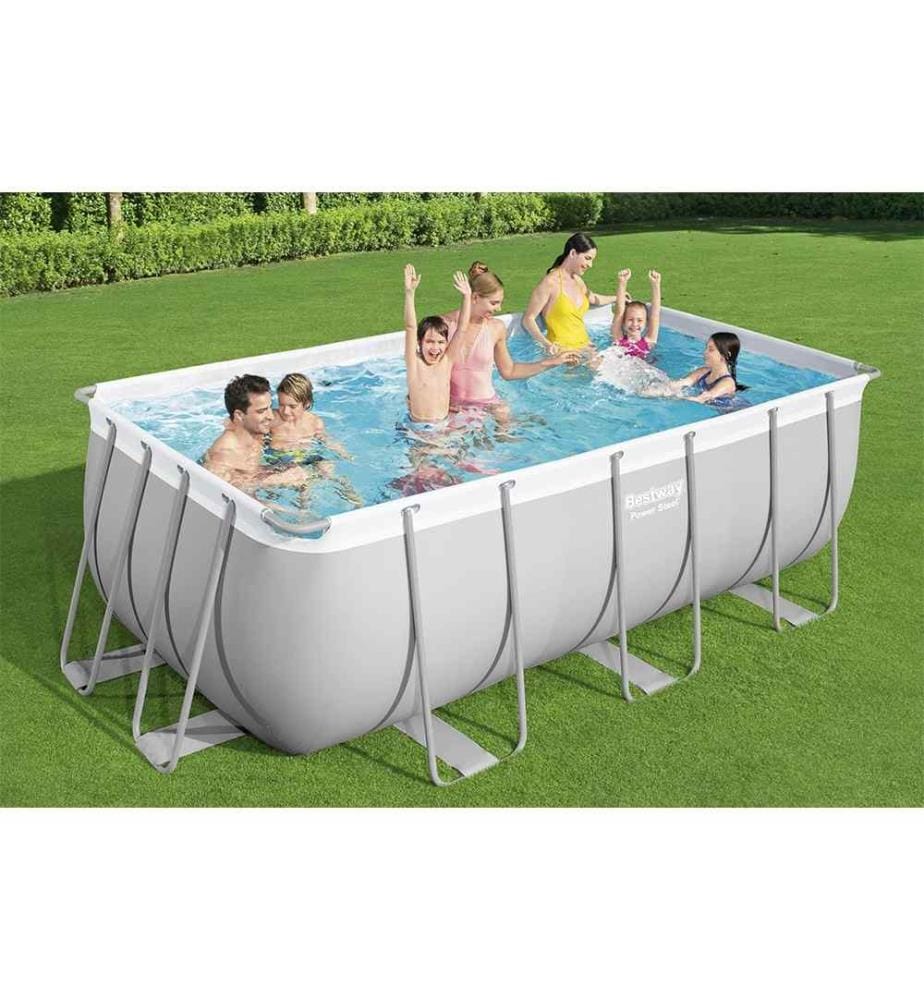 Piscine Power Steel Frame 412 x 201 x 122 cm - Gris et Blanc