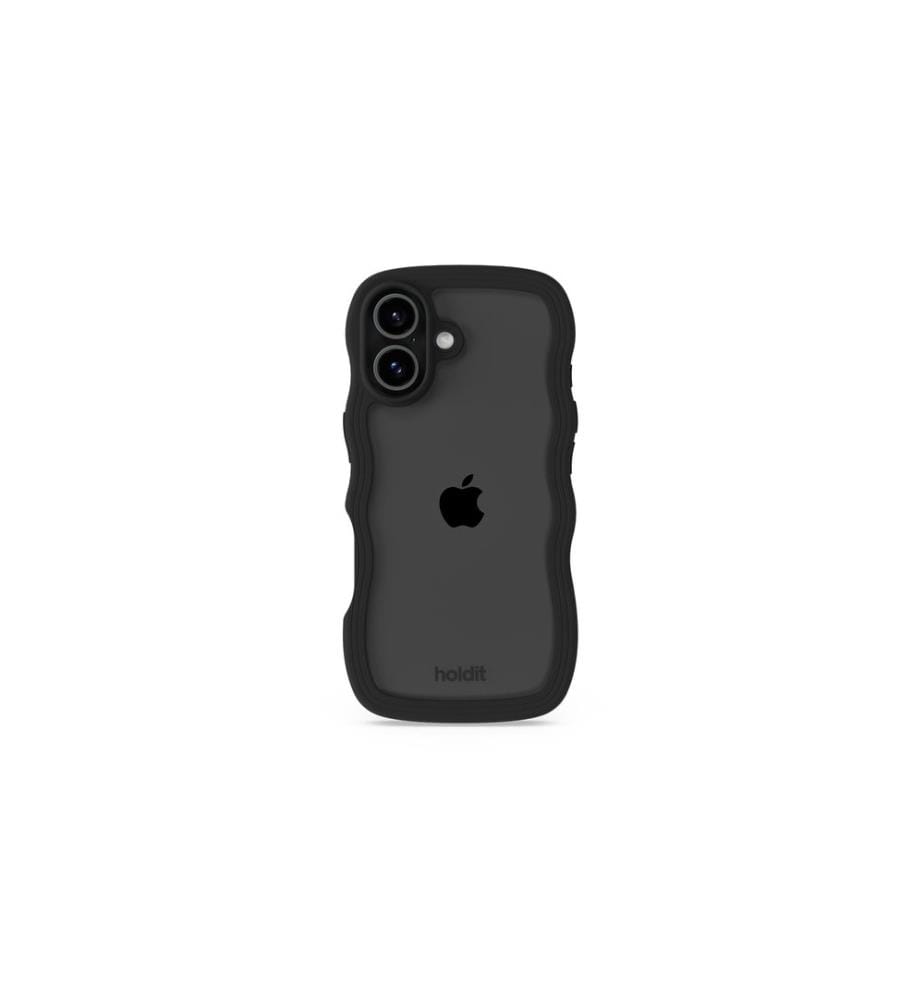 HOLDIT - Coque arrière Wavy iPhone 17 Transparent/Noir